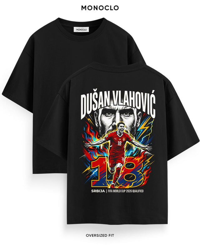 Футболка Monoclo Dušan Vlahović #18 Serbia WC 2026