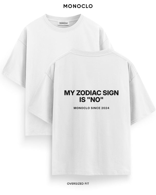 Футболка Monoclo «My Zodiac Sign Is "No"» – Білий