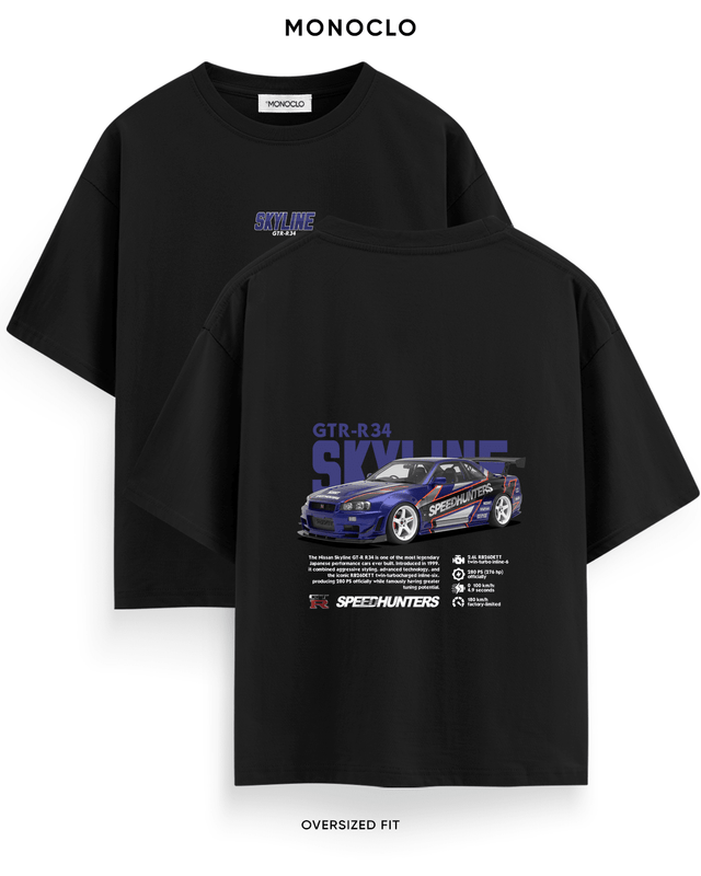 Футболка Monoclo Nissan Skyline GT-R R34 Speedhunters – Чорний