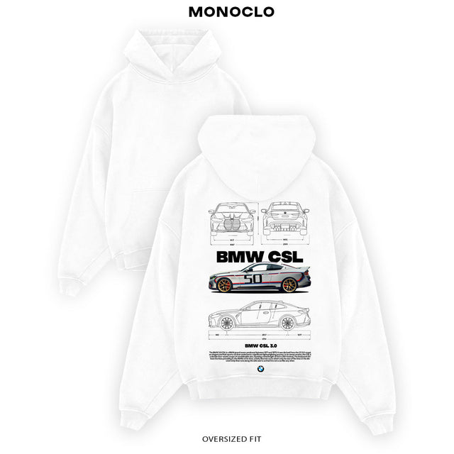 Худі Monoclo BMW CSL 3.0 - 50 біле oversize