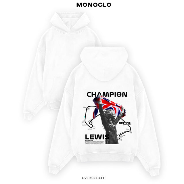 Худі Hamilton Brasil біле - принт Formula 1 позаду Monoclo