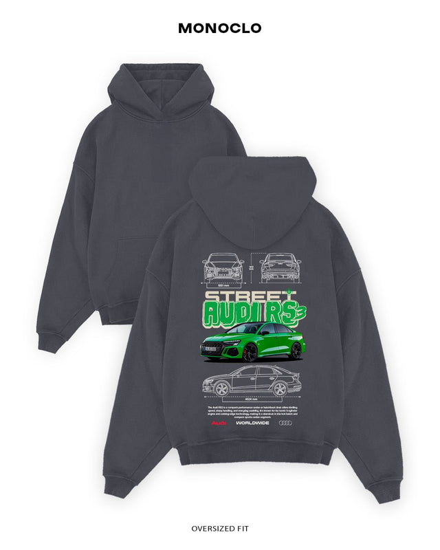 Худі Monoclo Audi RS3 Green - shop_name Графітовий
