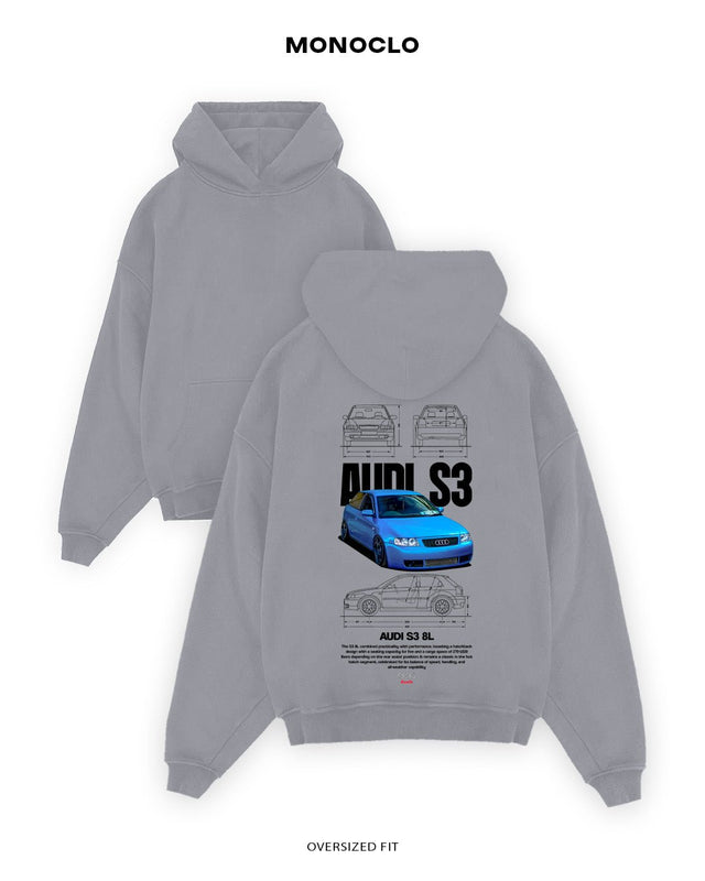 Худі Monoclo Audi S3 8L Blue - shop_name Сірий