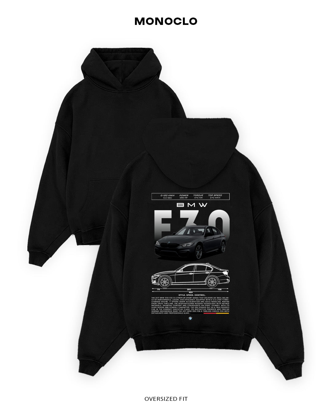 Худі Monoclo BMW 330i F30 - shop_name Чорний