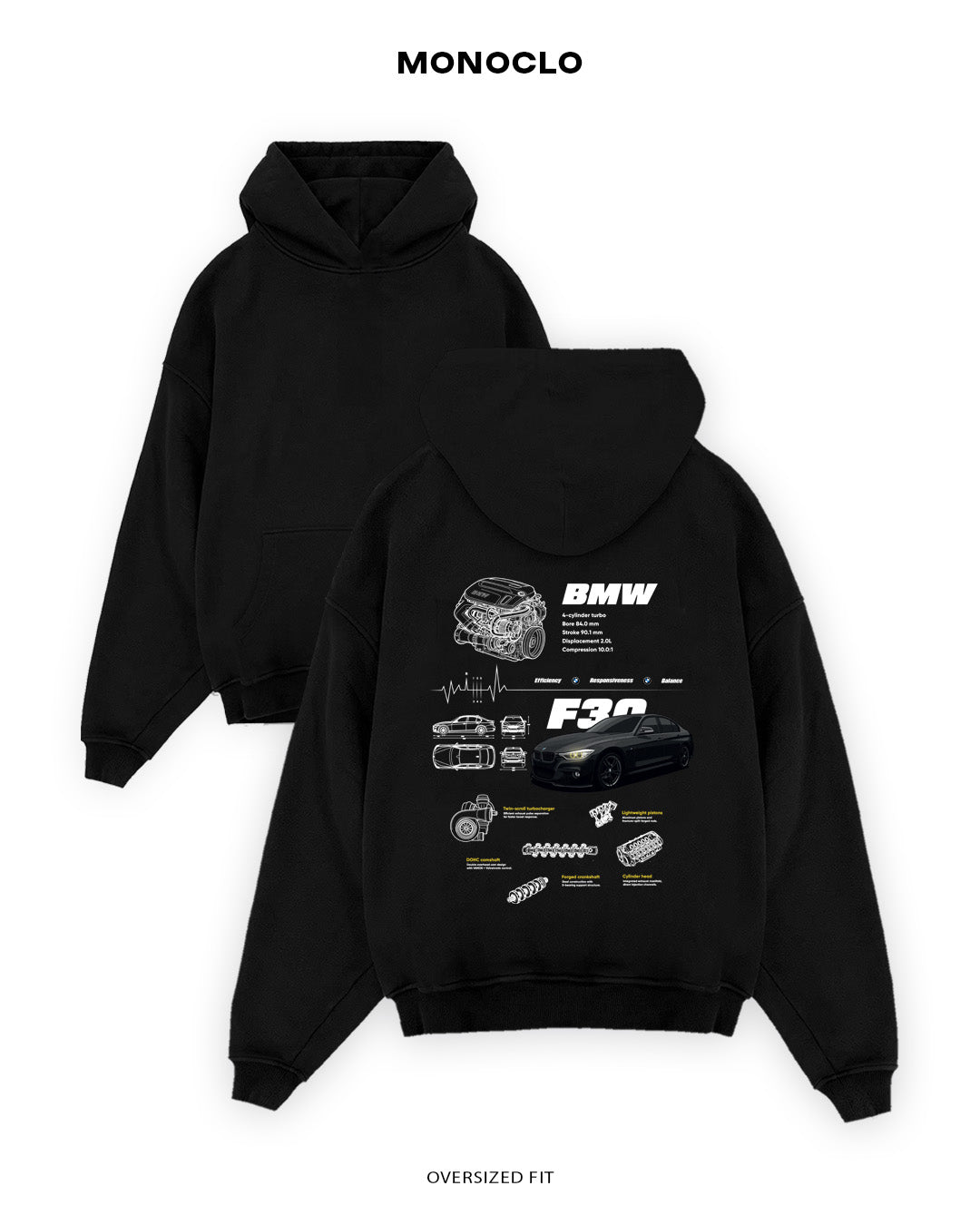 Худі Monoclo BMW F30 330i - shop_name Чорний