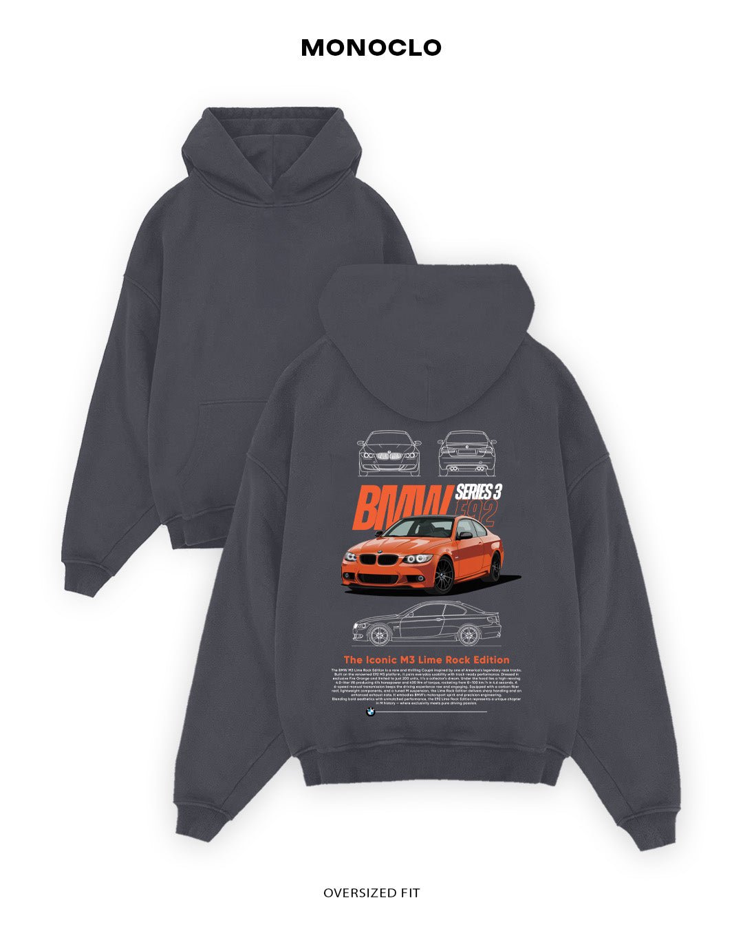 Худі Monoclo BMW M3 E92 - shop_name Графітовий