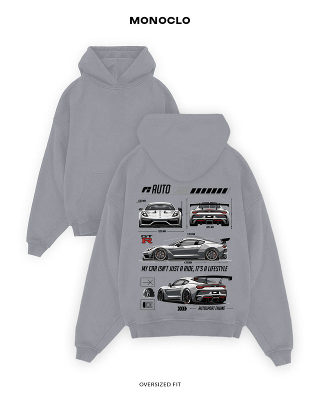 Худі Monoclo Nissan GTR R35 Lifestyle - shop_name Сірий