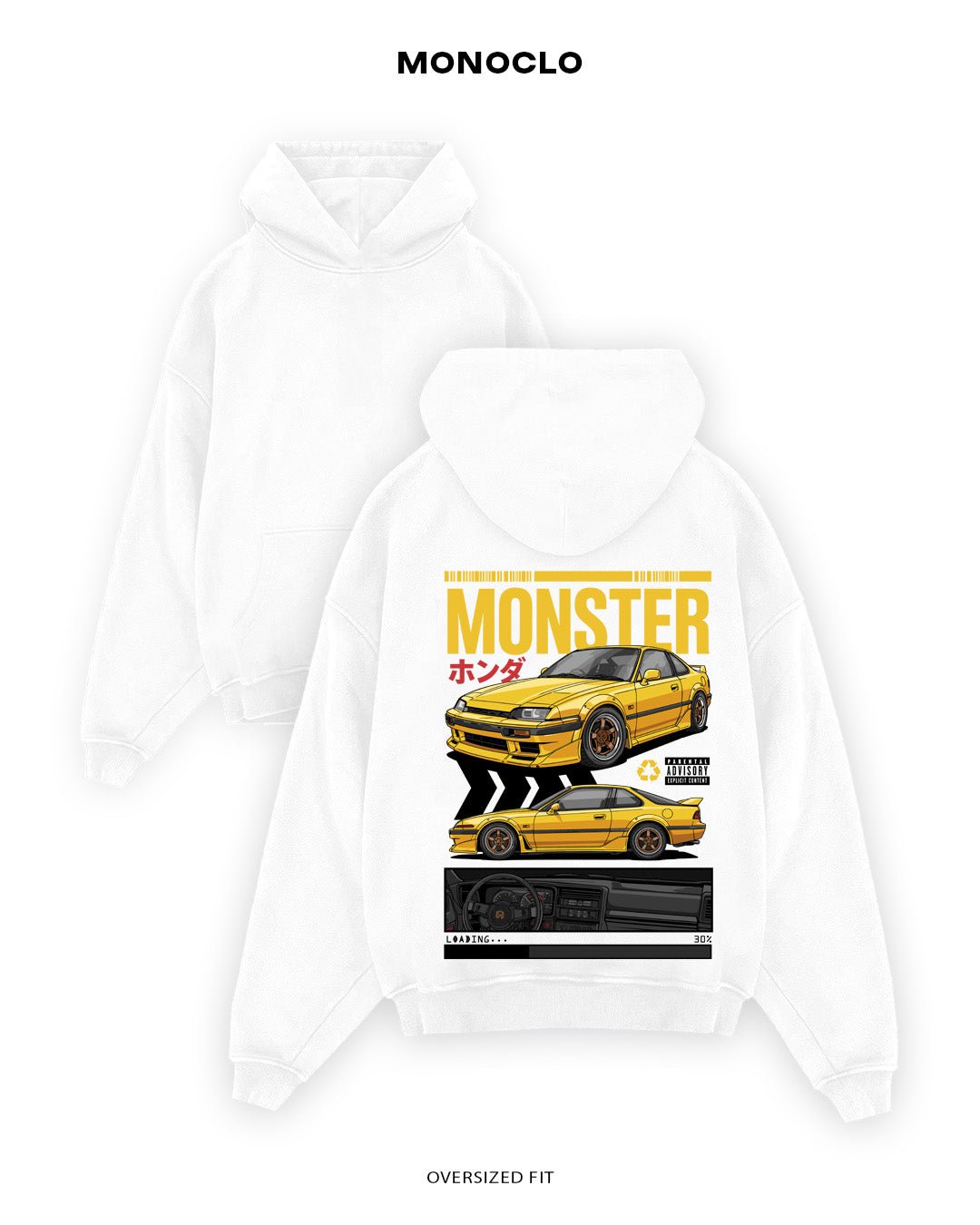 Худі Monoclo Nissan Silvia S13 Monster Edition - shop_name Білий