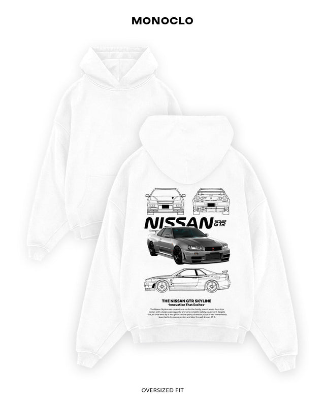 Худі Monoclo Nissan Skyline GTR Gray - shop_name Білий