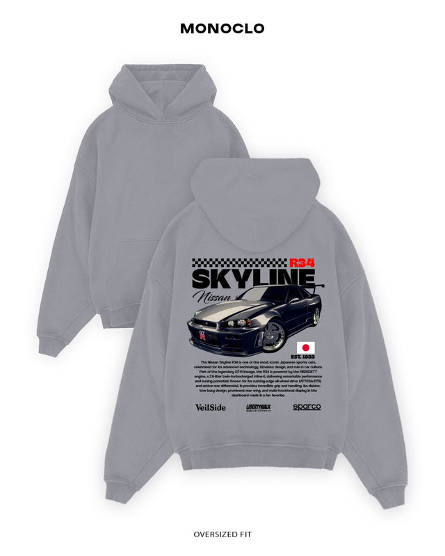Худі Monoclo Nissan Skyline GTR R34 2 - shop_name Сірий
