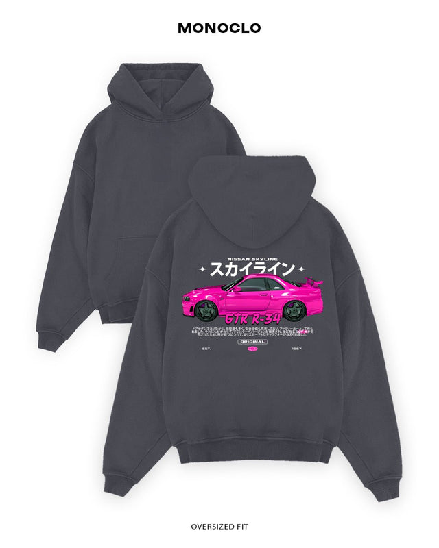 Худі Monoclo Nissan Skyline GTR R34 Pink - shop_name Графітовий
