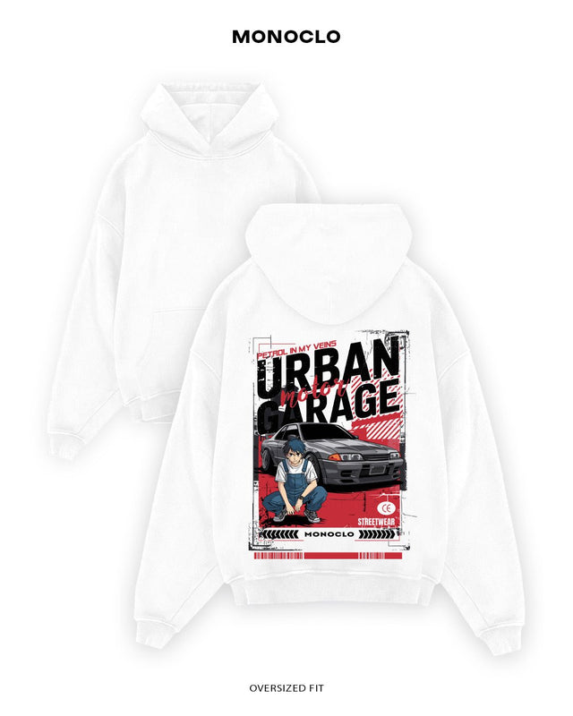 Худі Monoclo Nissan Skyline R32 – Urban Garage Edition - shop_name Білий