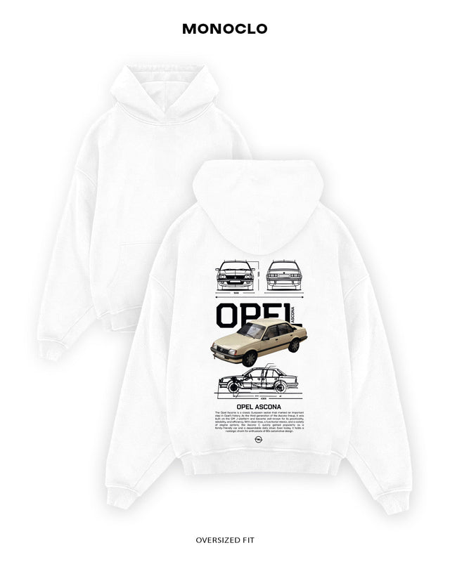 Худі Monoclo Opel Ascona - shop_name Білий