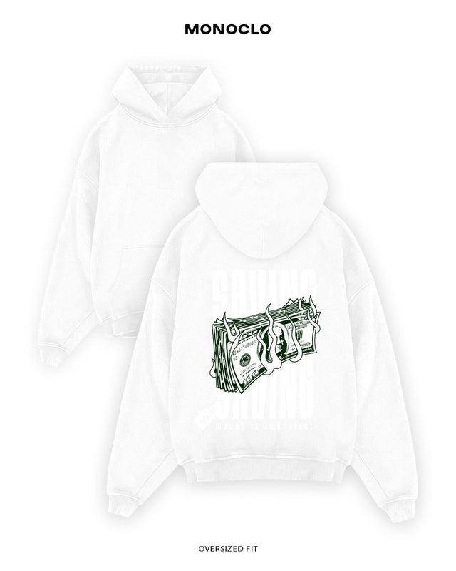 Худі Monoclo Saving & Spending - shop_name Білий