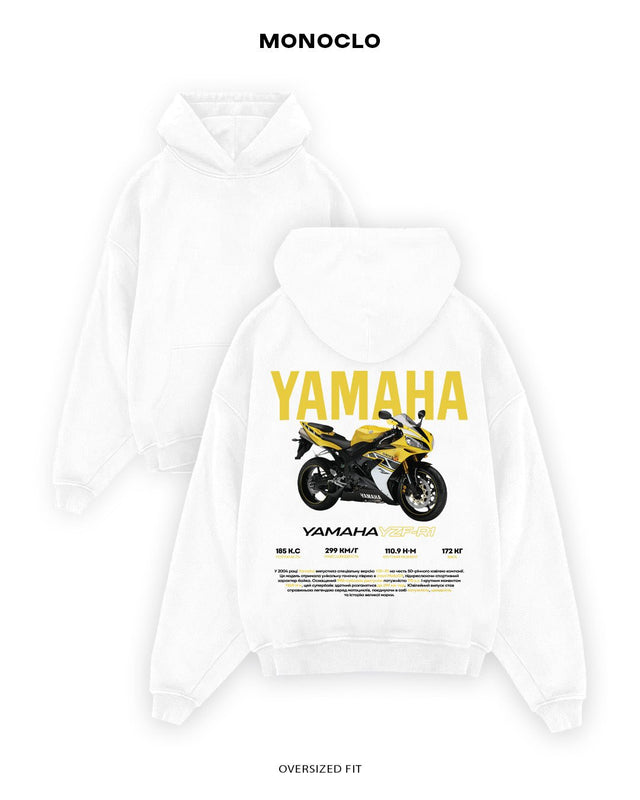 Худі Monoclo Yamaha YZF - R1 Yellow - shop_name Білий