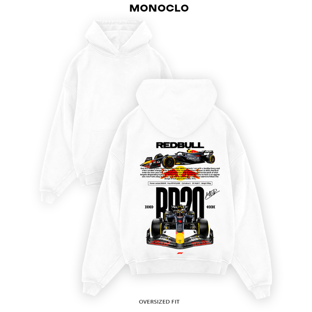 Худі Monoclo RB 900 HP білий — унісекс худі з дизайном Formula 1 Red Bull Monoclo