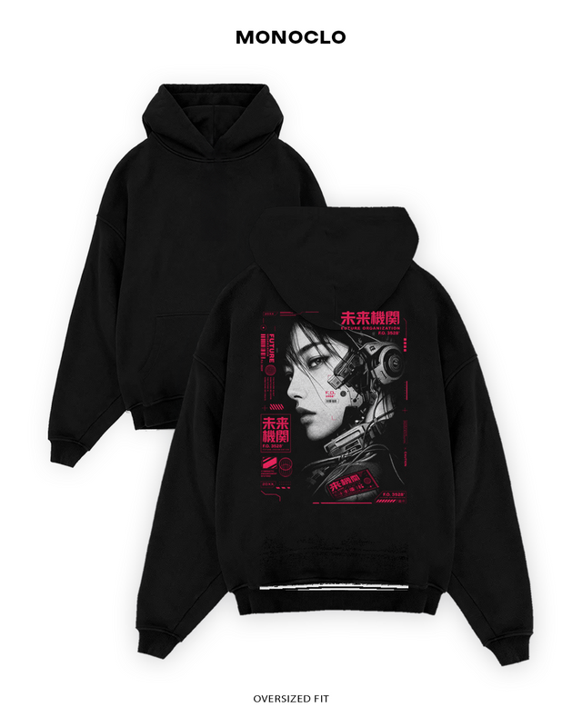 Худі Monoclo Future Organization Cyberpunk Halftone – Чорний