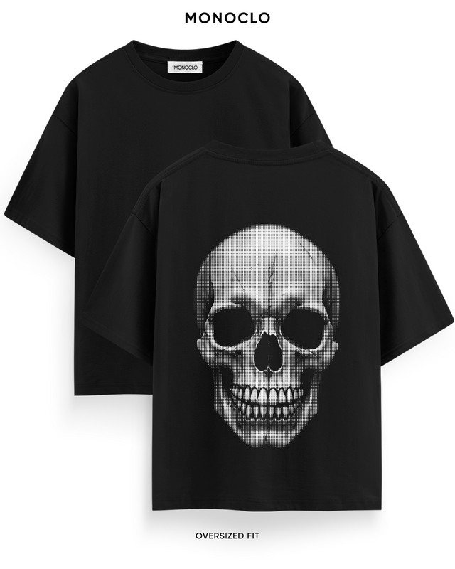 Футболка Monoclo Skull Dotwork Halftone – Чорний