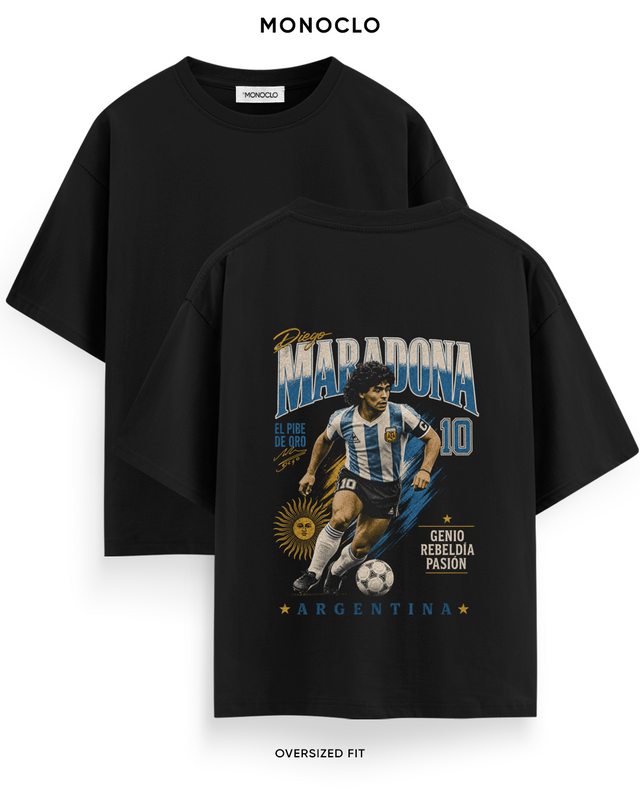 Футболка Monoclo Diego Maradona #10 Argentina Halftone – Чорний