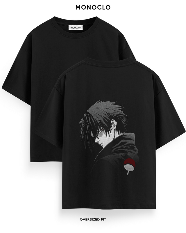 Футболка Monoclo Sasuke Uchiha Sharingan Halftone – Чорний