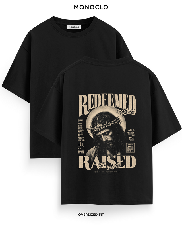 Футболка Monoclo Jesus Redeemed by Grace Halftone – Чорний