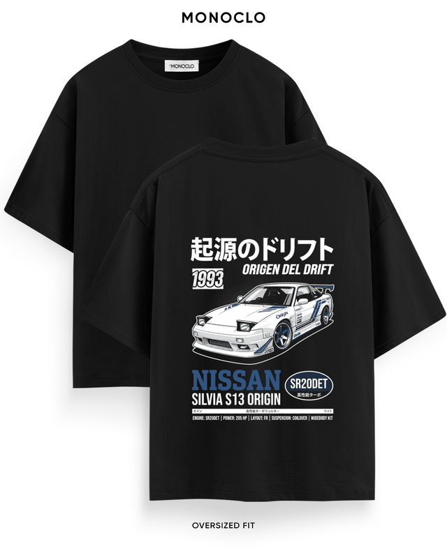 Футболка Monoclo Nissan Silvia S13 Origin Halftone – Чорний