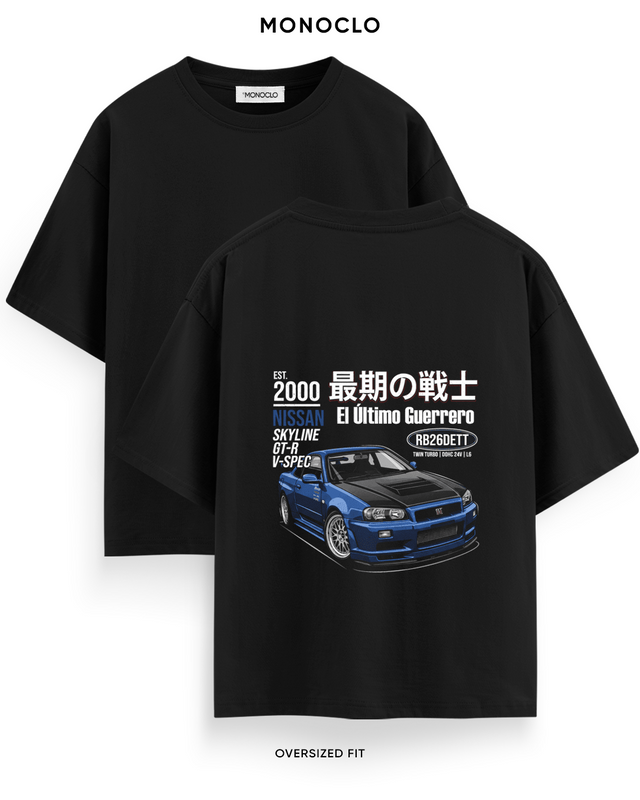 Футболка Monoclo Nissan Skyline GT-R R34 V-Spec 2000 Halftone – Чорний