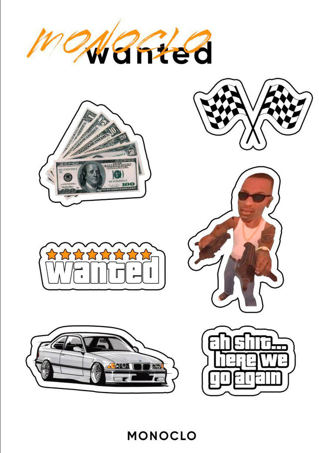 Стікерпак Monoclo Wanted