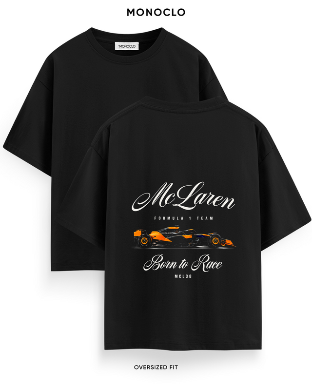 Футболка Monoclo McLaren MCL38 Born to Race — чорний, принт на спині 43 см
