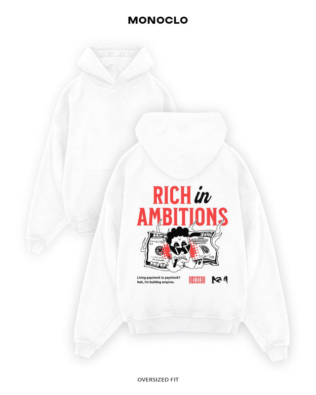 Худі Monoclo Rich in Ambitions – Білий