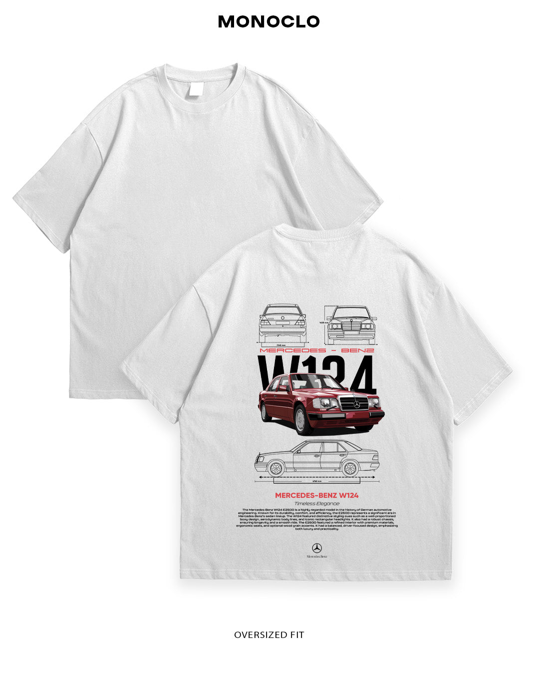 Футболка Mercedes-Benz W124 Red Classic