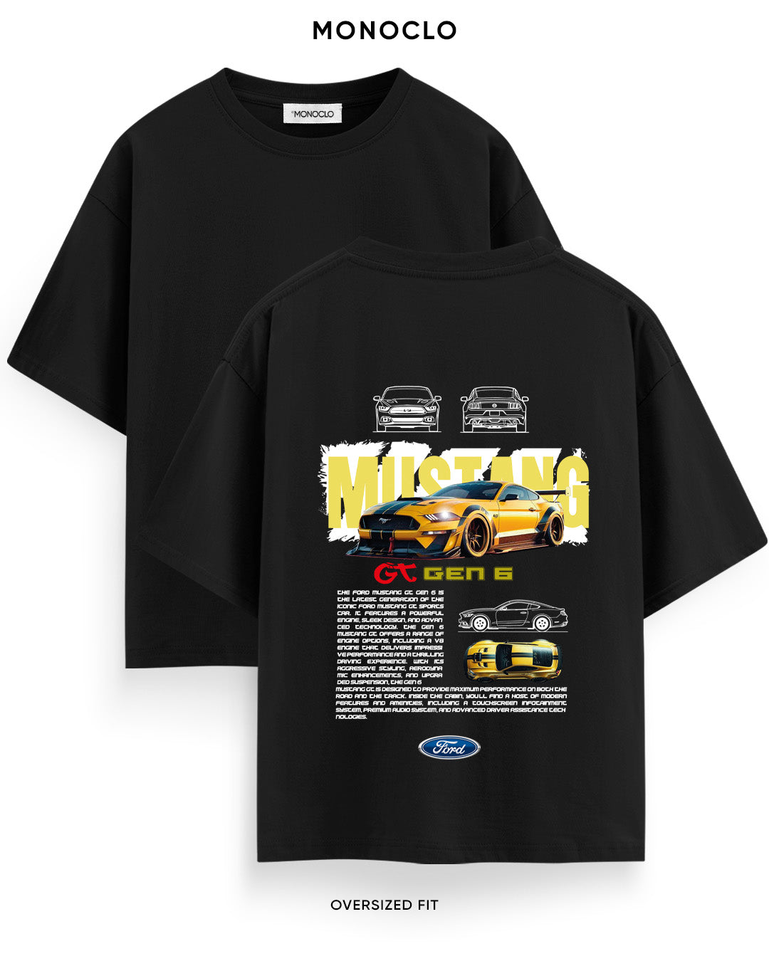 Футболка Monoclo Ford Mustang GT Gen 6 Yellow