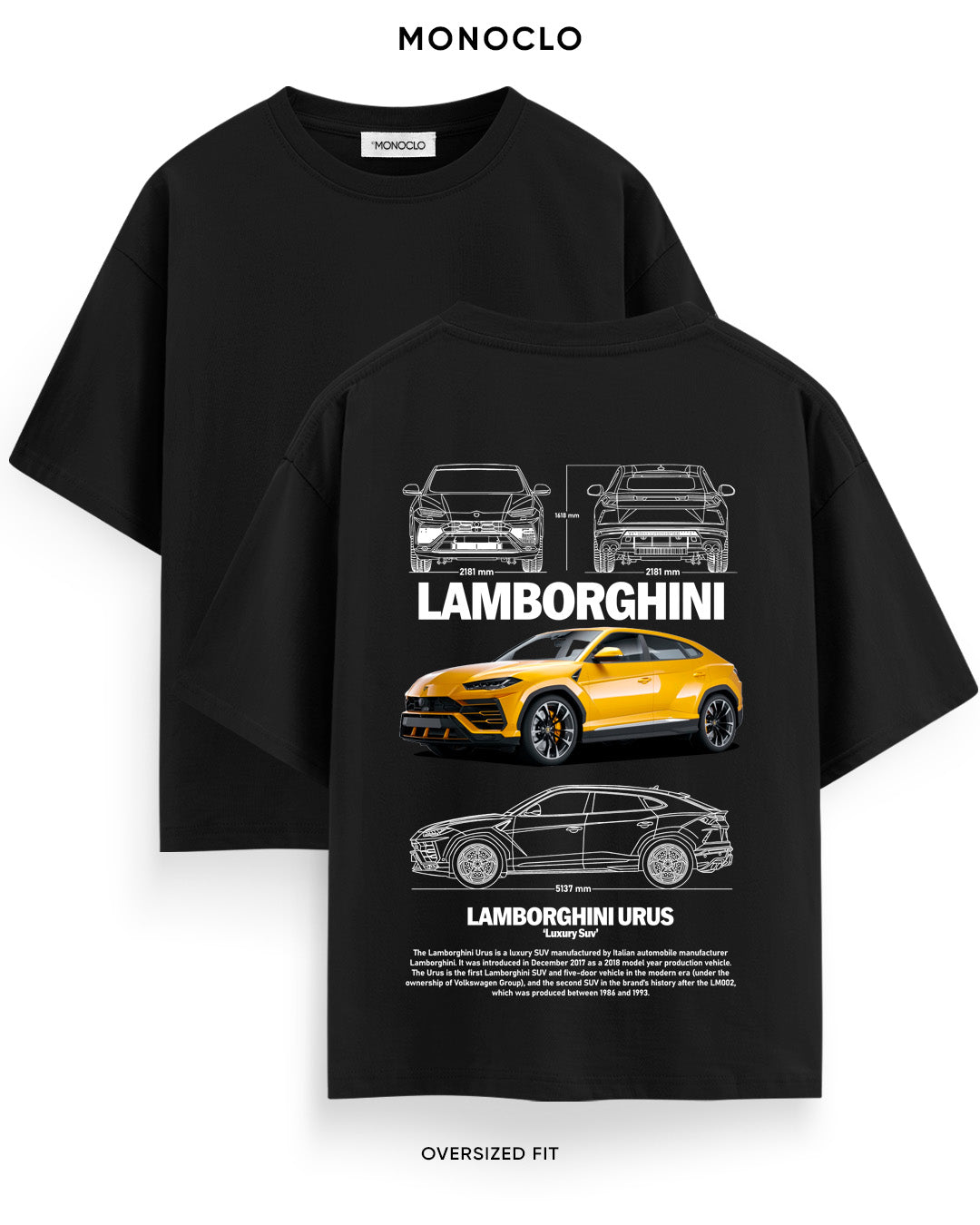 Футболка Monoclo Lamborghini Urus Yellow