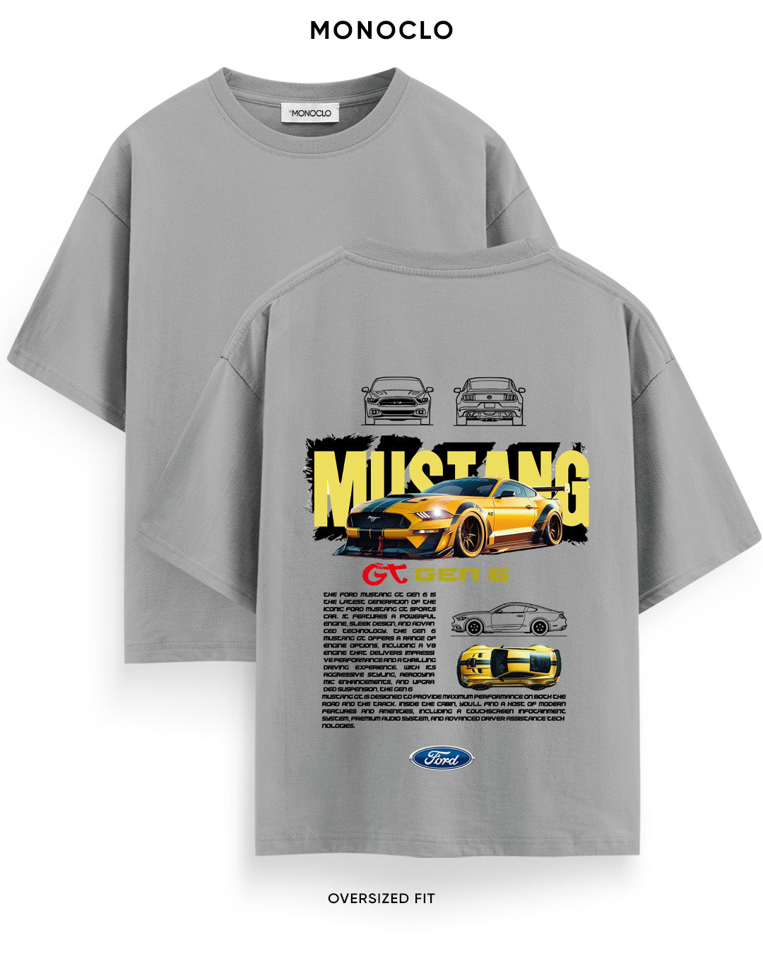 Футболка Monoclo Ford Mustang GT Gen 6 Yellow