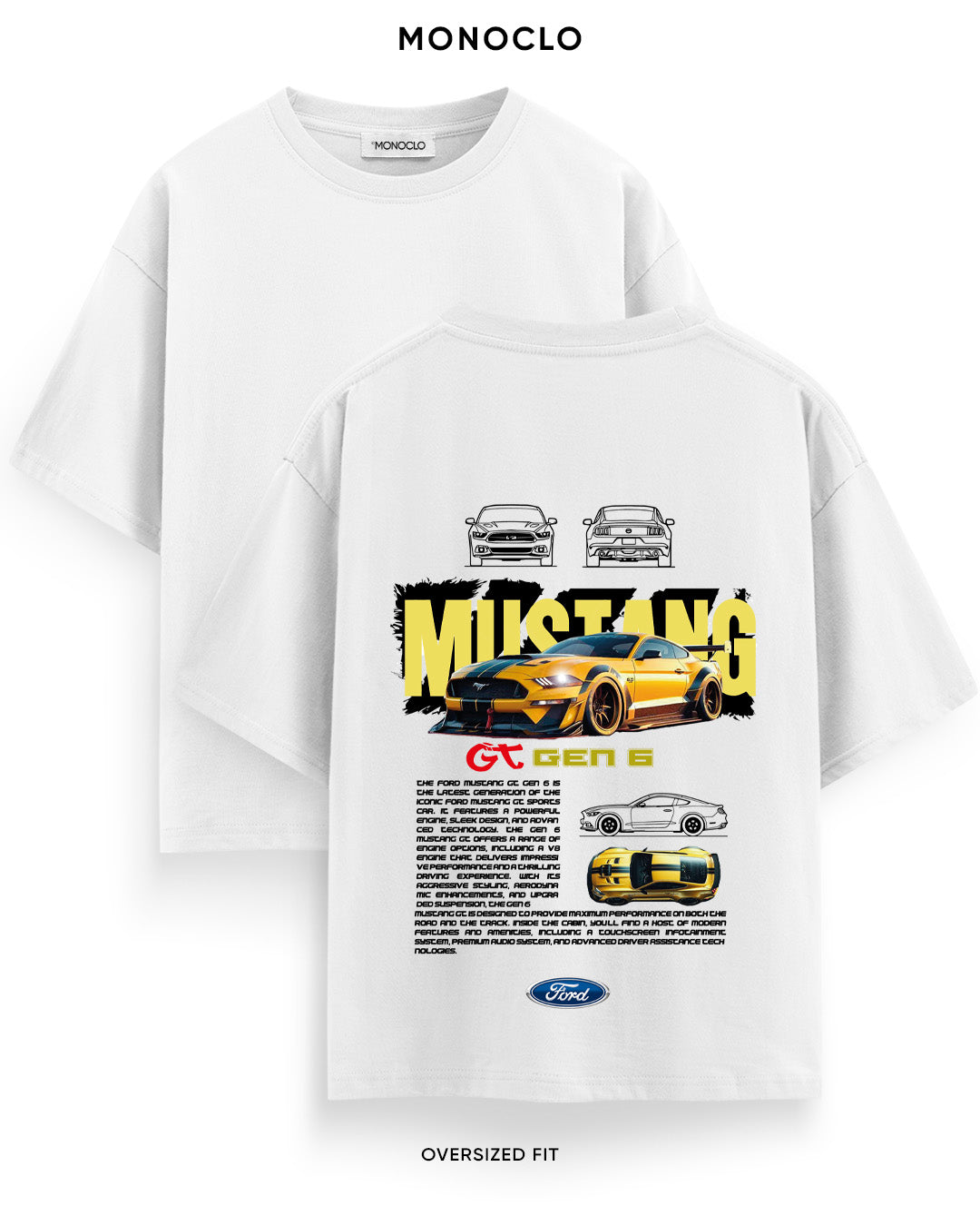 Футболка Monoclo Ford Mustang GT Gen 6 Yellow
