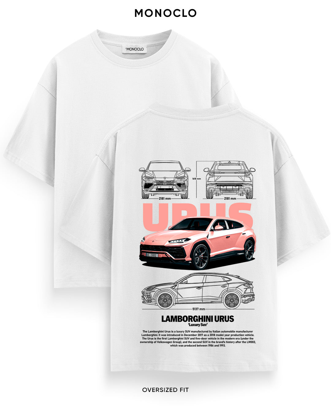 Футболка Monoclo Lamborghini Urus Pink