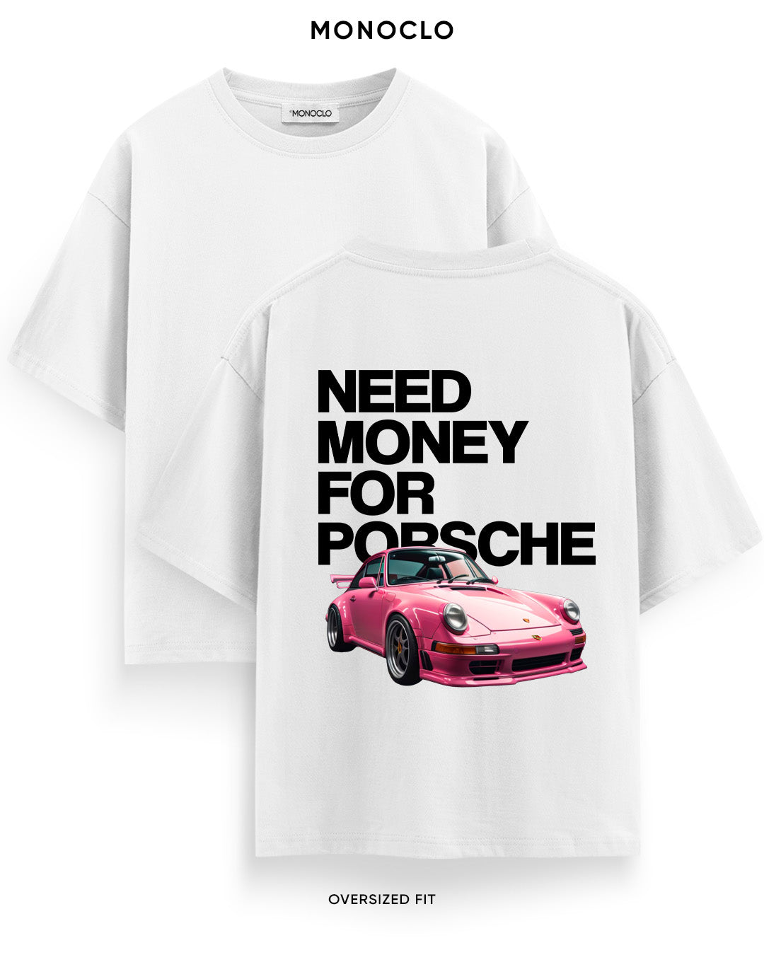 Футболка Monoclo Need Money For Porsche Pink