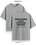 Футболка Monoclo «Responsible Adult (Citation Needed)» – Графітовий