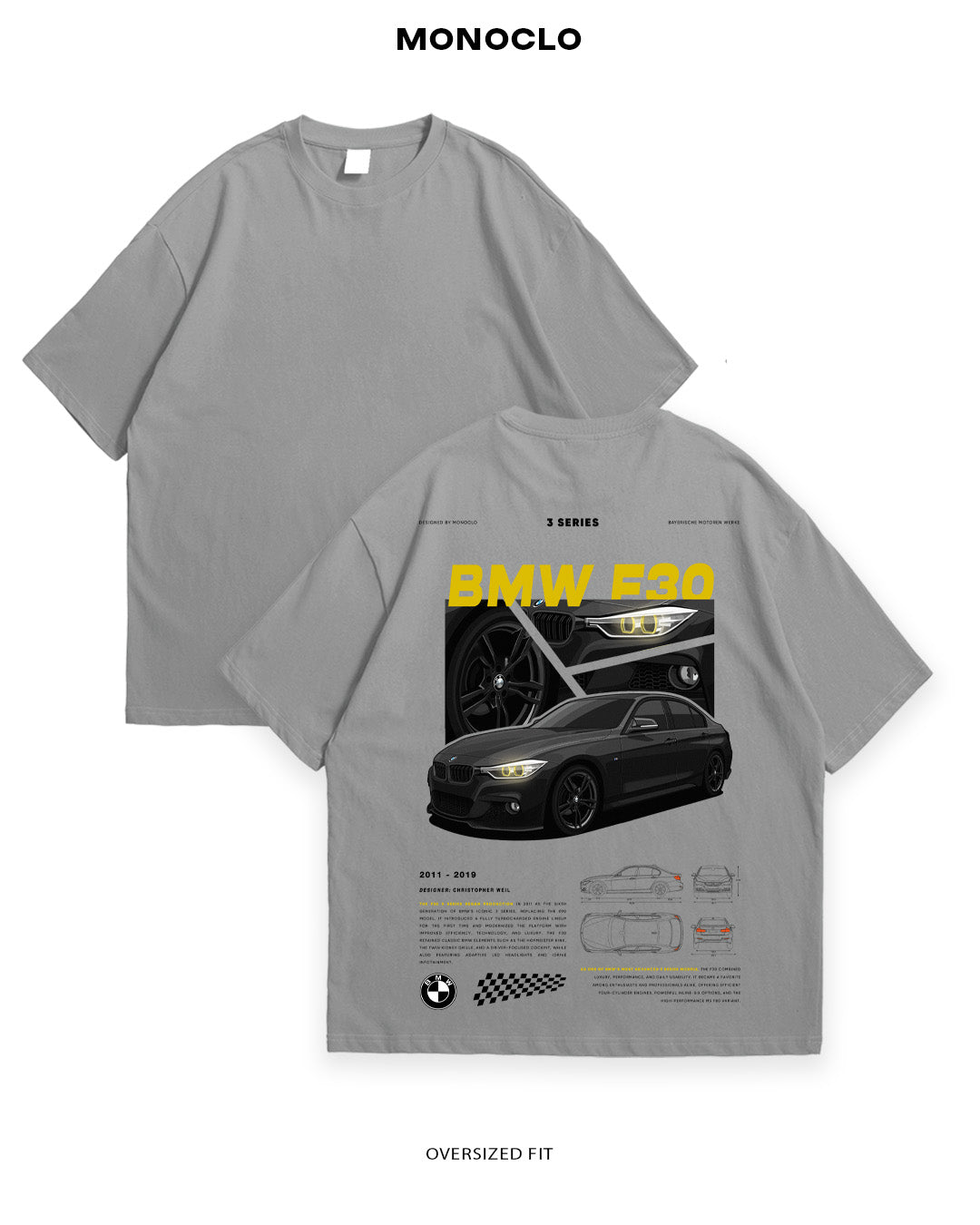 Футболка BMW 3 Series F30 Yel - MONOCLO UA