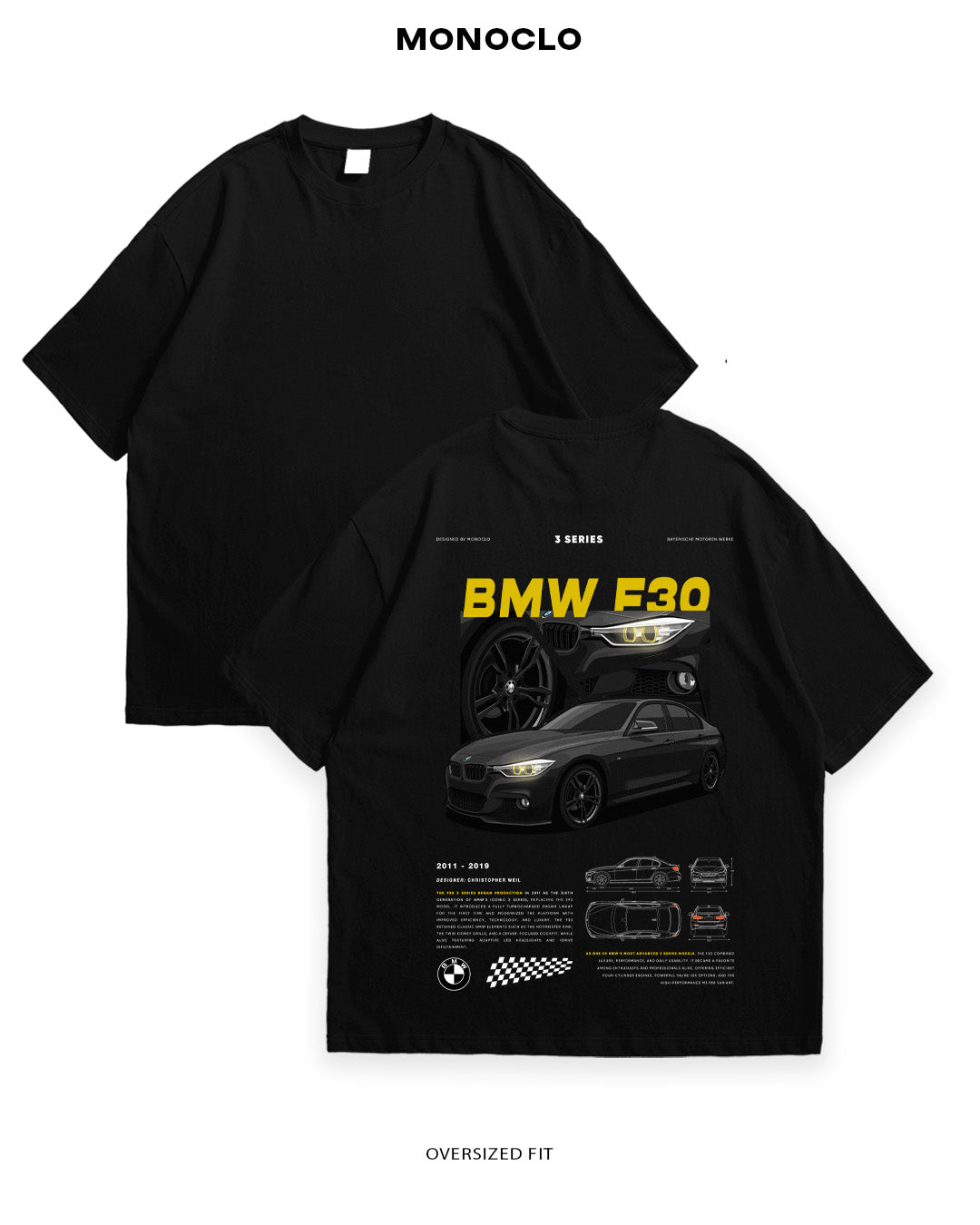 Футболка BMW 3 Series F30 Yel - MONOCLO UA