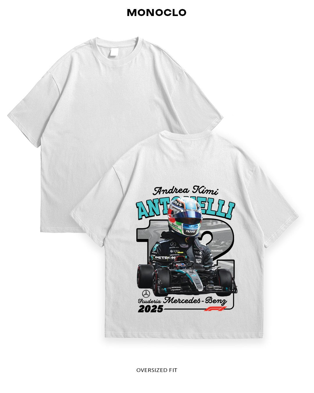 Футболка F1 Andrea Kimi Antonelli — Mercedes F1 2025 - MONOCLO UA