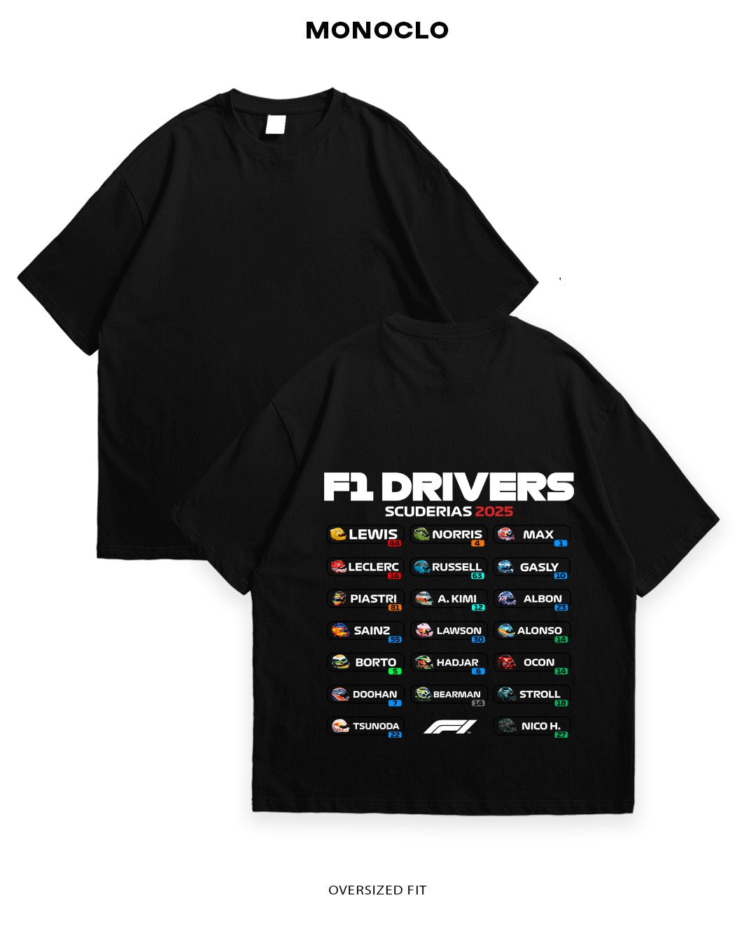 Футболка F1 Drivers 2025 - MONOCLO UA
