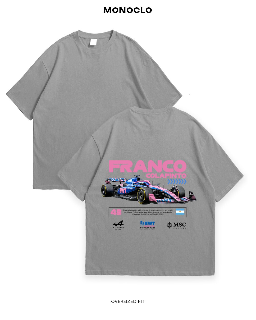 Футболка F1 Franco Colapinto x Alpine - MONOCLO UA