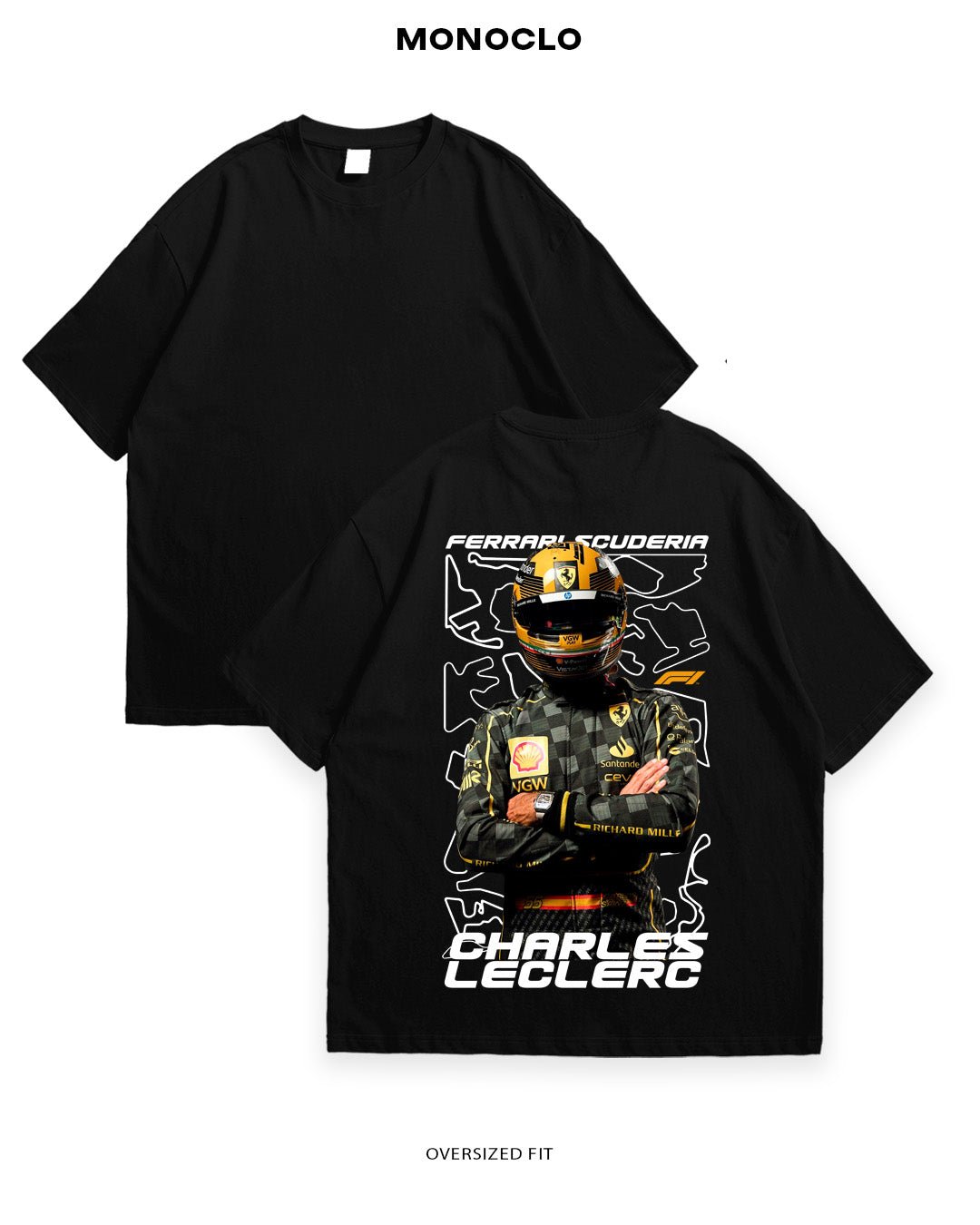 Футболка F1 Leclerc Black Suit - MONOCLO UA