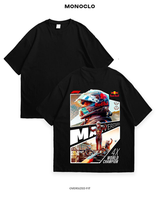 Футболка F1 MAX Verstappen - 4X WORLD CHAMPION - MONOCLO UA