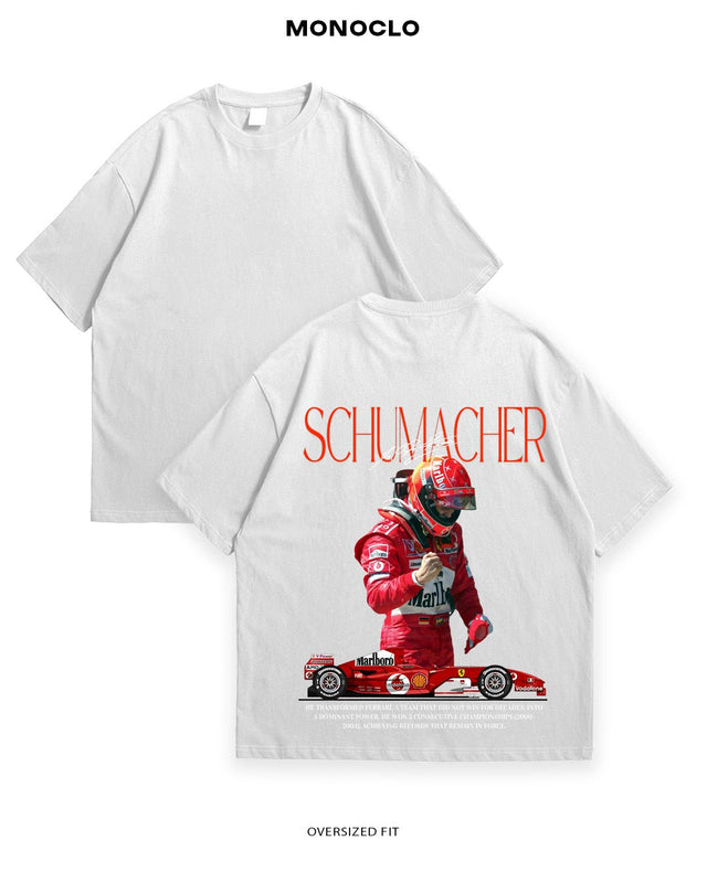 Футболка Monoclo F1 Schumacher біла — футболка Michael Schumacher F1, преміальна якість Monoclo