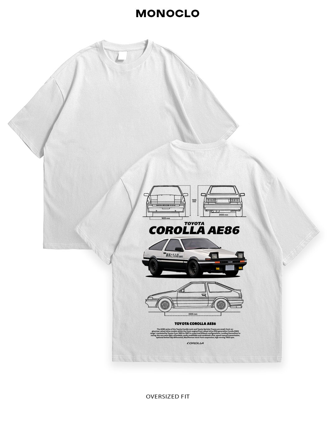 Футболка Monclo Toyota Corolla AE86 - MONOCLO UA