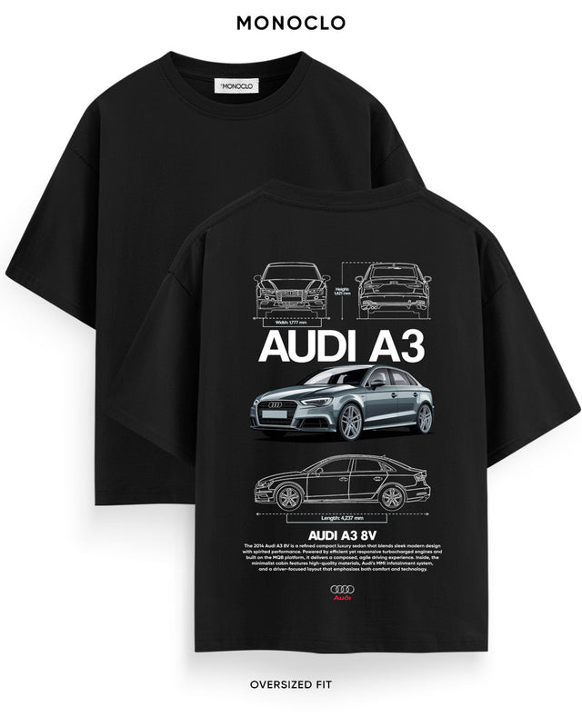 Футболка Monoclo Audi A3 Gray - shop_name Чорний