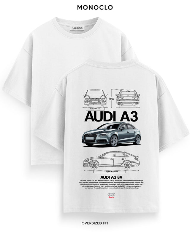 Футболка Monoclo Audi A3 Gray - shop_name Білий