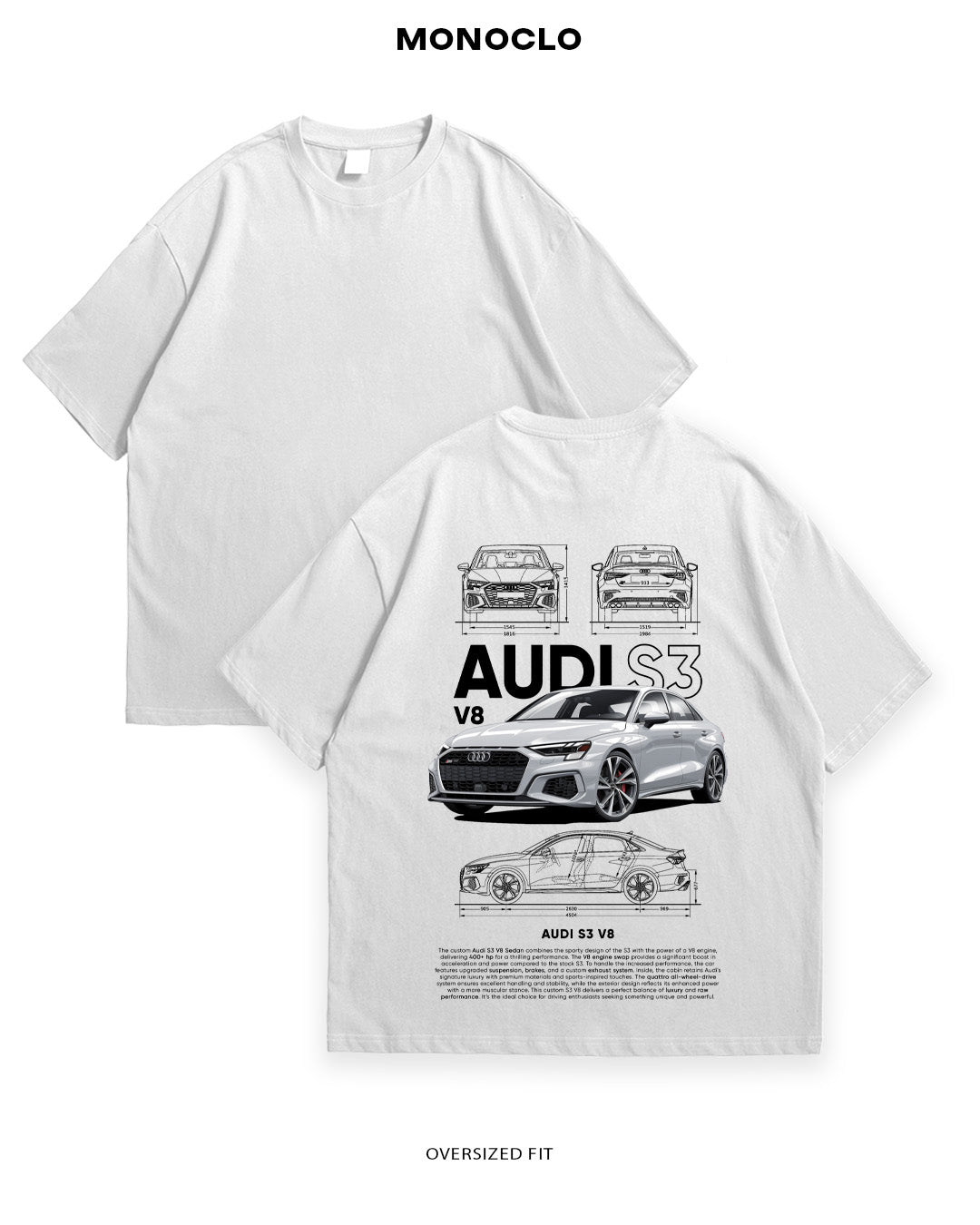 Футболка Monoclo Audi S3 V8 - MONOCLO UA
